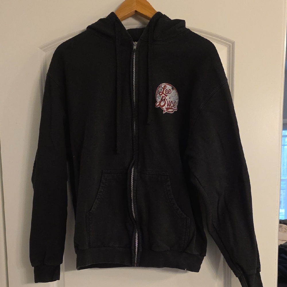 Tultex Black Zip-Up Hoodie with Front Patch